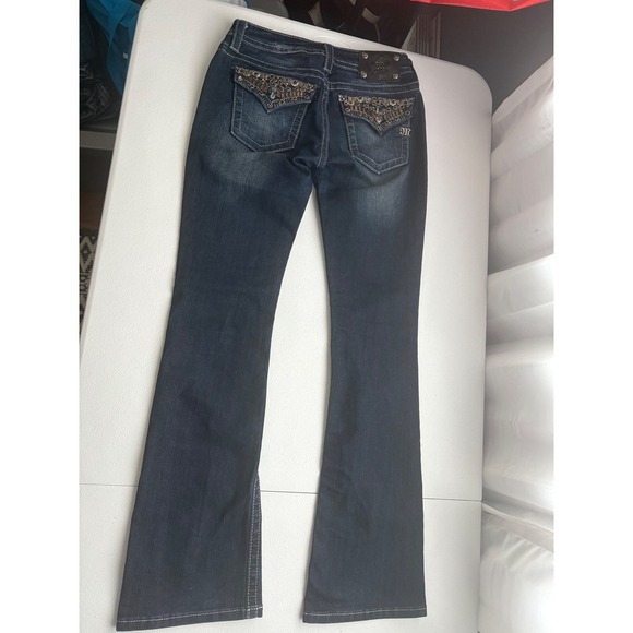 Miss Me Jeans Womens 28 Signature Rise Boot Cut Embellished Pockets - Picture 2 of 9
